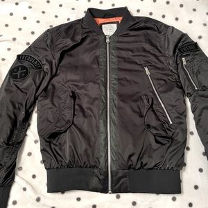 Mens XL Jack & Jones Black Bomber Jacket